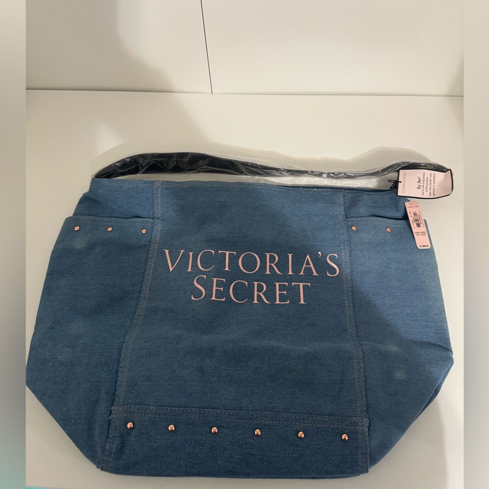 Victoria's Secret Light Blue Denim Tote - Picture 5 of 7